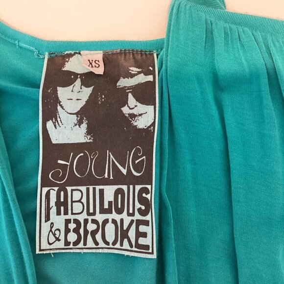 Young Fabulous & Broke Howell Romper Ombre Soft Modal Surplice V-Neck XS 283i - Picture 9 of 11